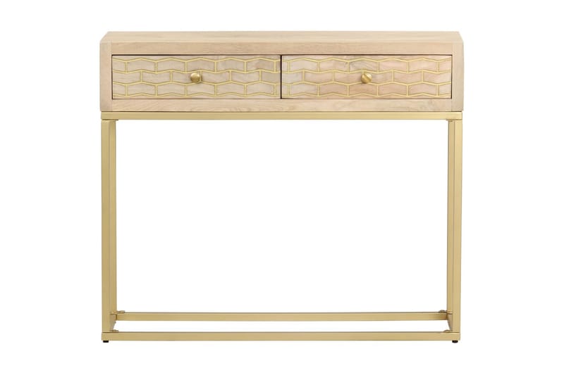 Konsollbord gull 90x30x75 cm heltre mango - Møbler - Bord - Avlastningsbord - Konsollbord