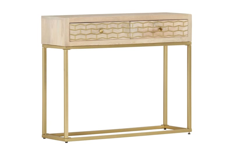 Konsollbord gull 90x30x75 cm heltre mango - Møbler - Bord - Avlastningsbord - Konsollbord