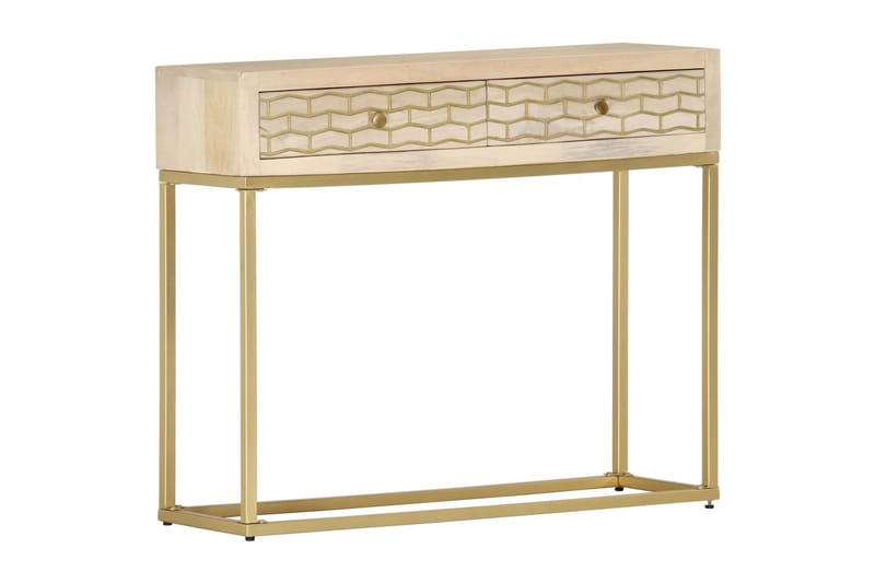 Konsollbord gull 90x30x75 cm heltre mango - Møbler - Bord - Avlastningsbord - Konsollbord