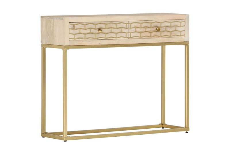 Konsollbord gull 90x30x75 cm heltre mango - Møbler - Bord - Avlastningsbord - Konsollbord