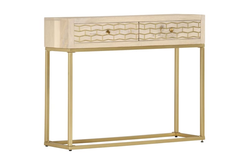 Konsollbord gull 90x30x75 cm heltre mango - Møbler - Bord - Avlastningsbord - Konsollbord