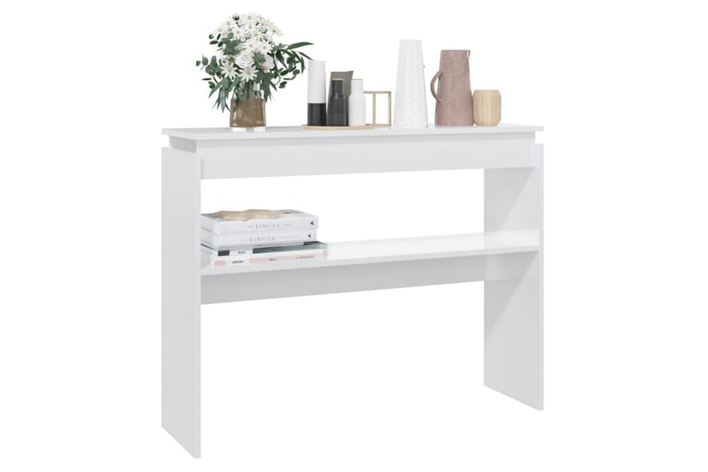 Konsollbord høyglans hvit 102x30x80 cm sponplate - Hvit - Møbler - Bord - Avlastningsbord - Konsollbord