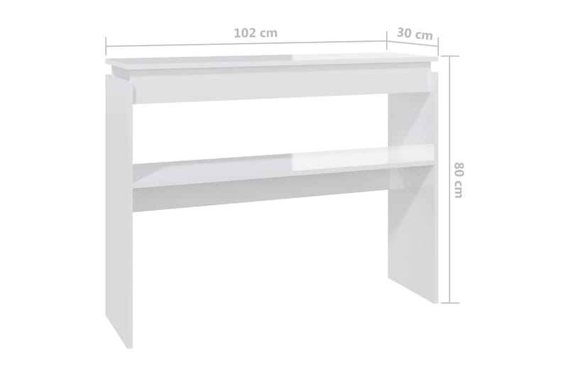 Konsollbord høyglans hvit 102x30x80 cm sponplate - Hvit - Møbler - Bord - Avlastningsbord - Konsollbord