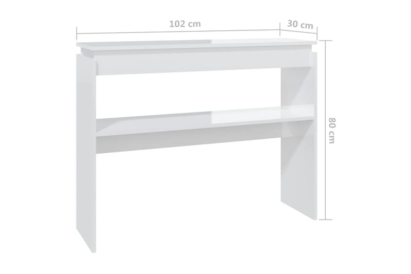 Konsollbord høyglans hvit 102x30x80 cm sponplate - Hvit - Gangbord - Konsollbord