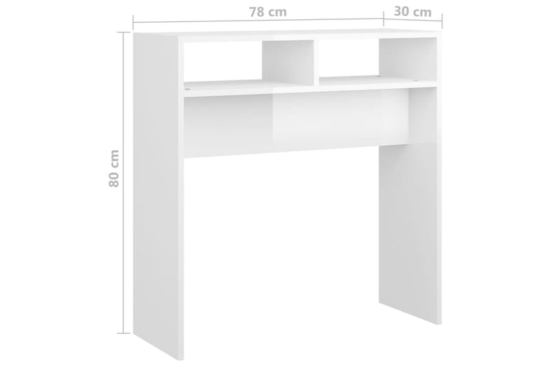 Konsollbord høyglans hvit 78x30x80 cm sponplate - Hvit - Møbler - Bord - Avlastningsbord - Konsollbord