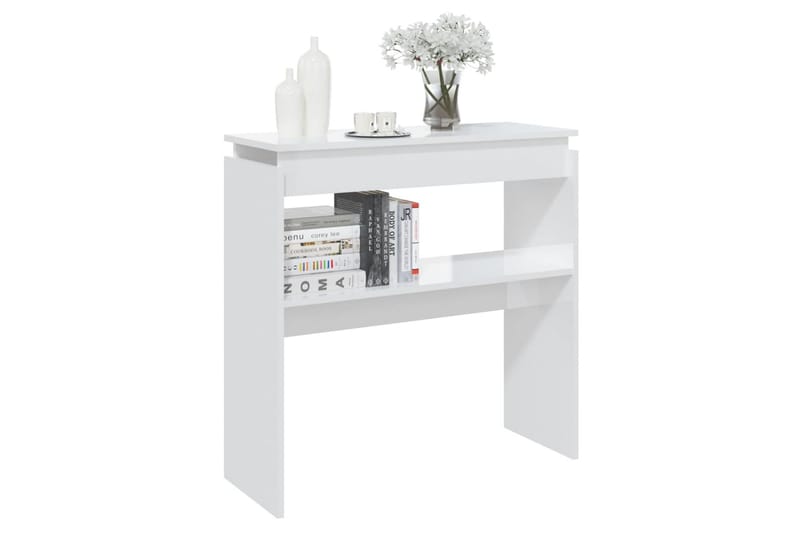 Konsollbord høyglans hvit 80x30x80 cm sponplate - Hvit - Gangbord - Konsollbord