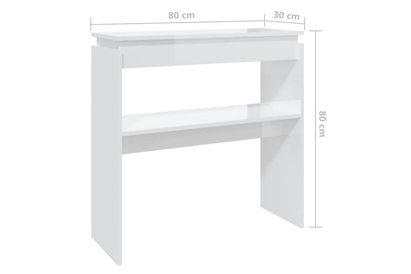 Konsollbord høyglans hvit 80x30x80 cm sponplate - Hvit - Møbler - Bord - Avlastningsbord - Konsollbord