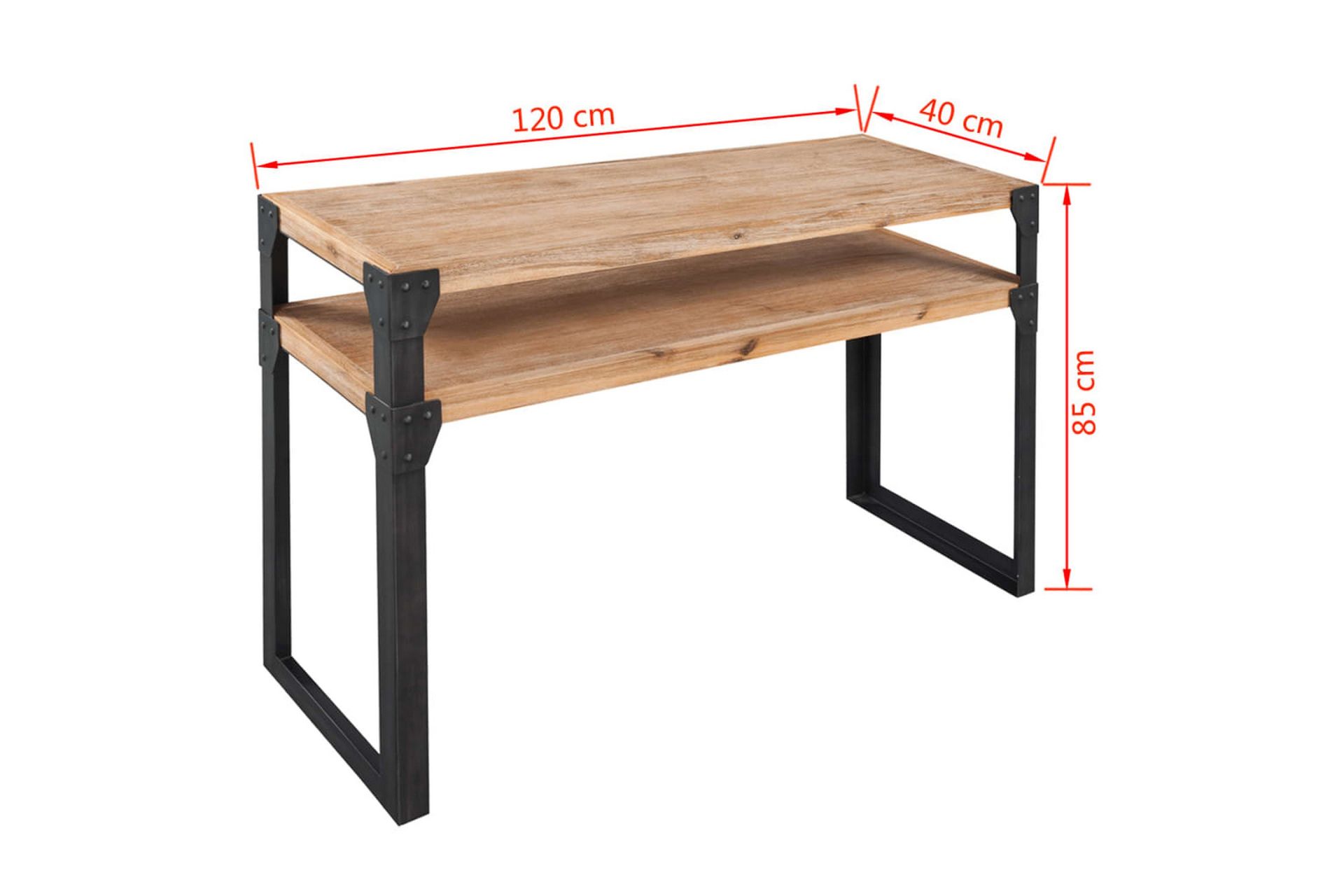 Konsollbord heltre akasie 120x40x85 cm - Akasie/Svart - Møbler - Bord - Avlastningsbord - Konsollbord