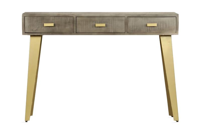 Konsollbord heltre mango grå med messing 110x35x76 cm - Møbler - Bord - Avlastningsbord - Konsollbord