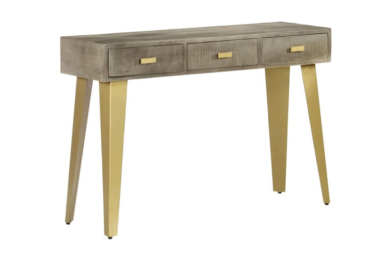 Konsollbord heltre mango grå med messing 110x35x76 cm - Møbler - Bord - Avlastningsbord - Konsollbord