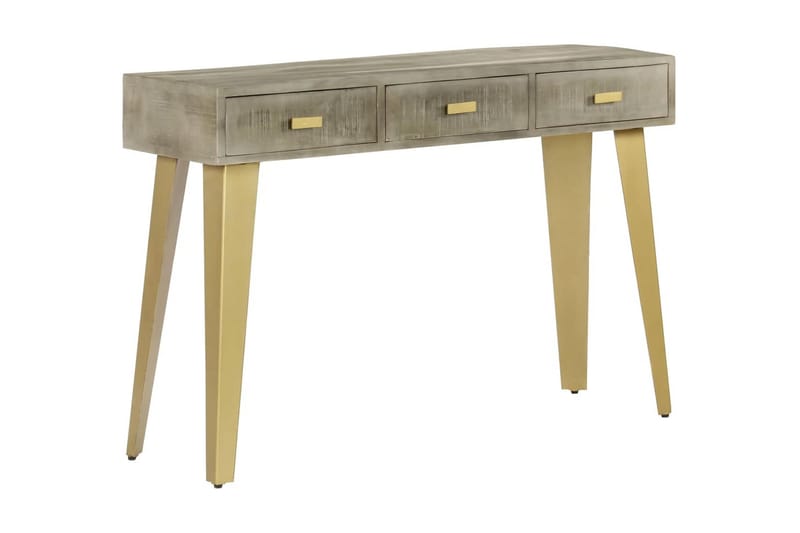 Konsollbord heltre mango grå med messing 110x35x76 cm - Møbler - Bord - Avlastningsbord - Konsollbord
