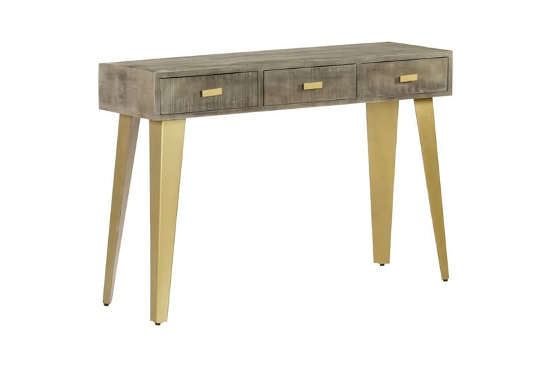 Konsollbord heltre mango grå med messing 110x35x76 cm - Møbler - Bord - Avlastningsbord - Konsollbord