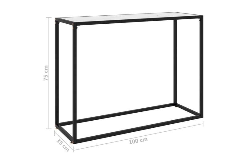 Konsollbord hvit 100x35x75 cm herdet glass - Hvit - Møbler - Bord - Avlastningsbord - Konsollbord