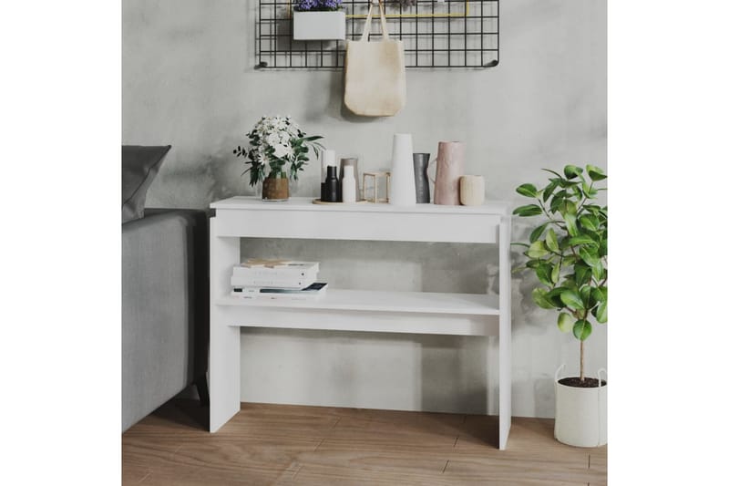 Konsollbord hvit 102x30x80 cm sponplate - Hvit - Møbler - Bord - Avlastningsbord - Konsollbord