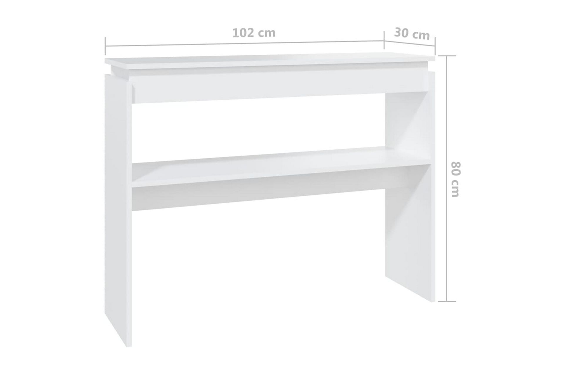 Konsollbord hvit 102x30x80 cm sponplate - Hvit - Møbler - Bord - Avlastningsbord - Konsollbord