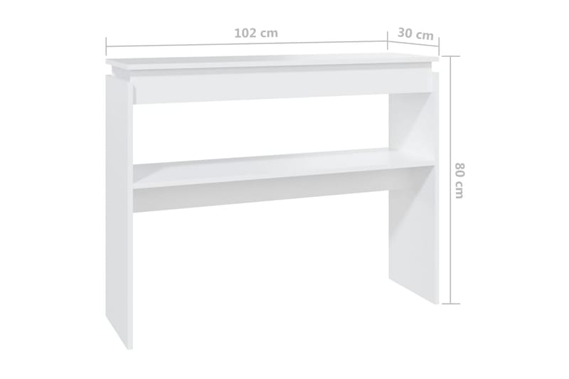 Konsollbord hvit 102x30x80 cm sponplate - Hvit - Møbler - Bord - Avlastningsbord - Konsollbord
