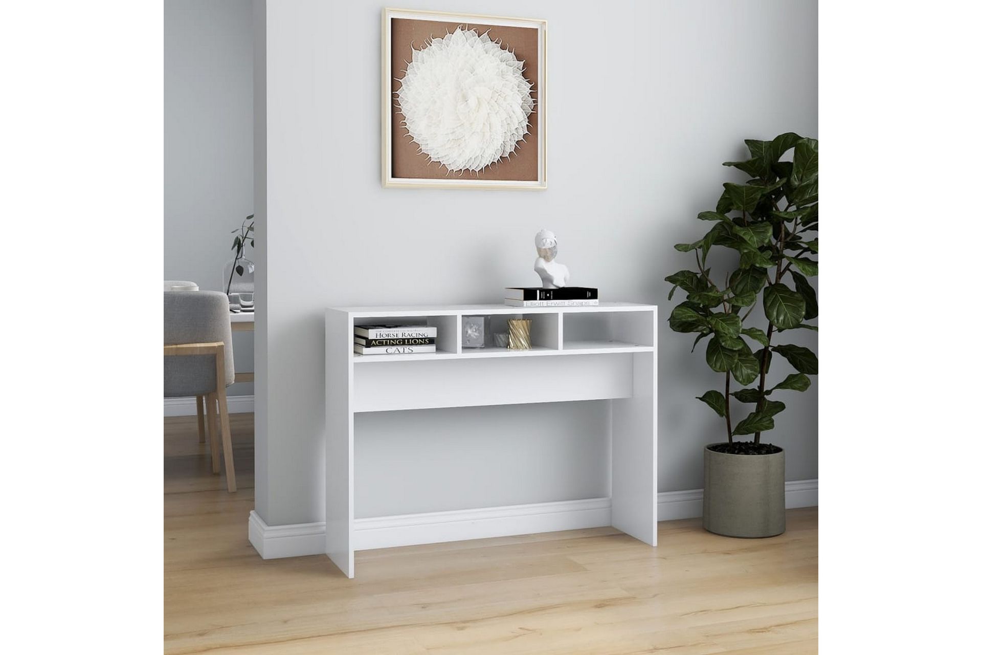 Konsollbord hvit 105x30x80 cm sponplate - Hvit - Møbler - Bord - Avlastningsbord - Konsollbord
