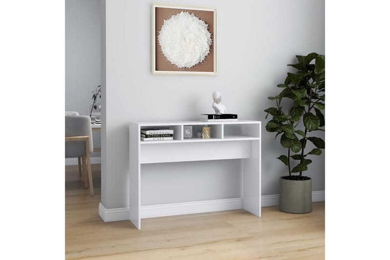 Konsollbord hvit 105x30x80 cm sponplate - Hvit - Møbler - Bord - Avlastningsbord - Konsollbord