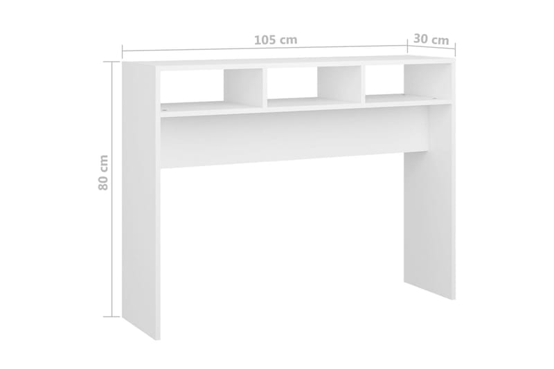 Konsollbord hvit 105x30x80 cm sponplate - Hvit - Møbler - Bord - Avlastningsbord - Konsollbord