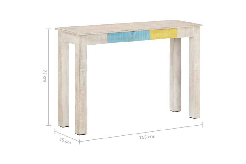 Konsollbord hvit 115x35x77 cm grovt mangotre - Hvit - Møbler - Bord - Avlastningsbord - Konsollbord