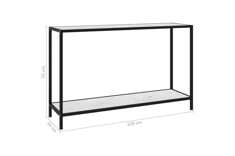 Konsollbord hvit 120x35x75 cm herdet glass - Hvit - Gangbord - Konsollbord