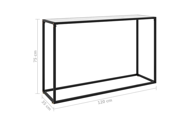 Konsollbord hvit 120x35x75 cm herdet glass - Hvit - Møbler - Bord - Avlastningsbord - Konsollbord