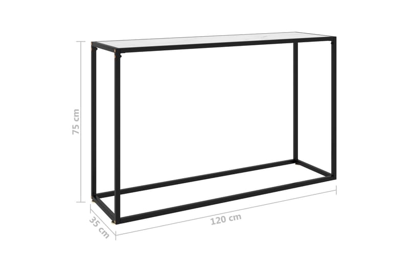 Konsollbord hvit 120x35x75 cm herdet glass - Hvit - Gangbord - Konsollbord