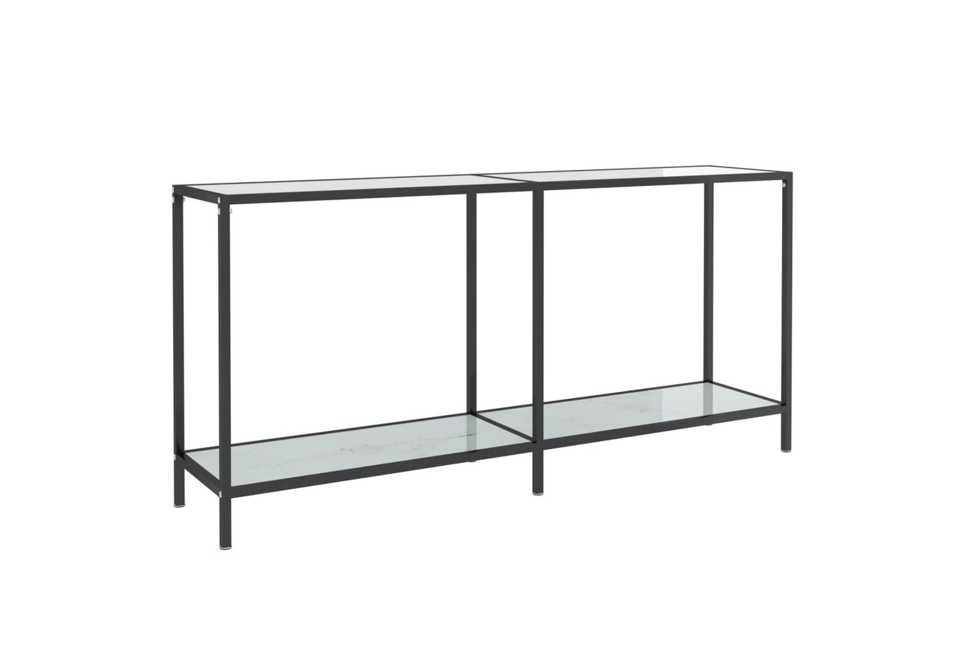 Konsollbord hvit 160x35x75,5 cm herdet glass - Hvit - Møbler - Bord - Avlastningsbord - Konsollbord