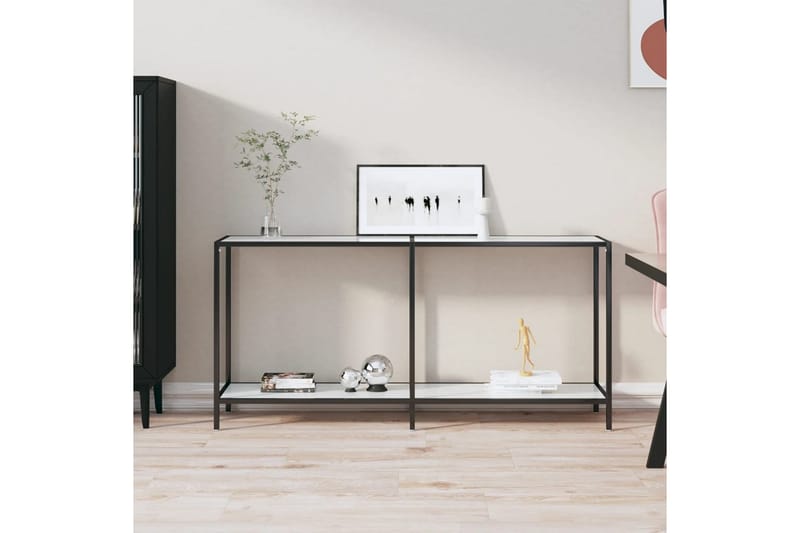 Konsollbord hvit 160x35x75,5 cm herdet glass - Hvit - Møbler - Bord - Avlastningsbord - Konsollbord