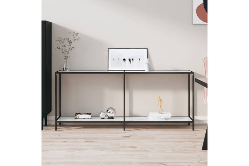Konsollbord hvit 180x35x75,5 cm herdet glass - Hvit - Møbler - Bord - Avlastningsbord - Konsollbord
