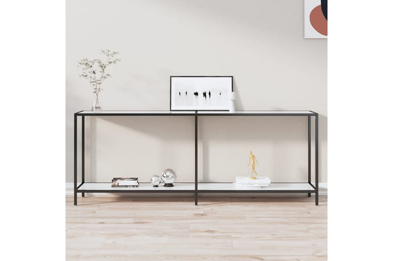 Konsollbord hvit 200x35x75,5 cm herdet glass - Hvit - Møbler - Bord - Avlastningsbord - Konsollbord
