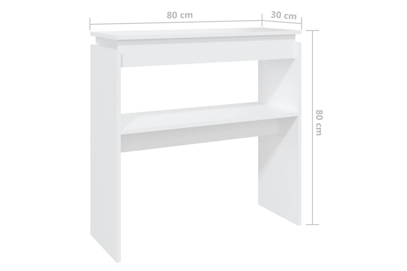 Konsollbord hvit 80x30x80 cm sponplate - Hvit - Møbler - Bord - Avlastningsbord - Konsollbord