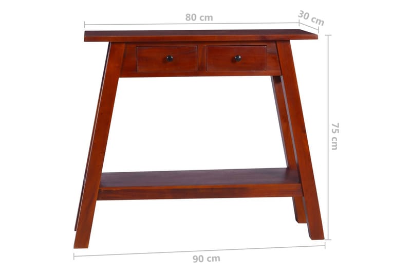 Konsollbord klassisk brun 90x30x75 cm heltre mahogni - Brun - Møbler - Bord - Avlastningsbord - Konsollbord