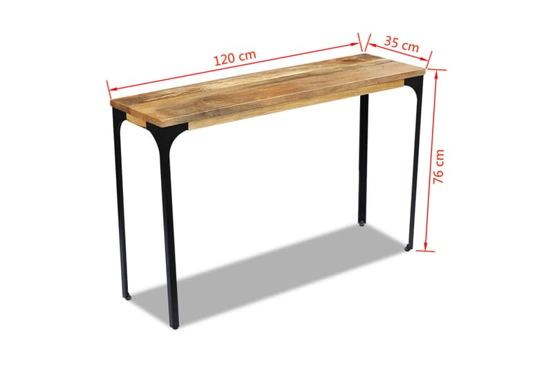Konsollbord Mangotre 120x35x76 cm - Mangotre/Svart - Møbler - Bord - Avlastningsbord - Konsollbord