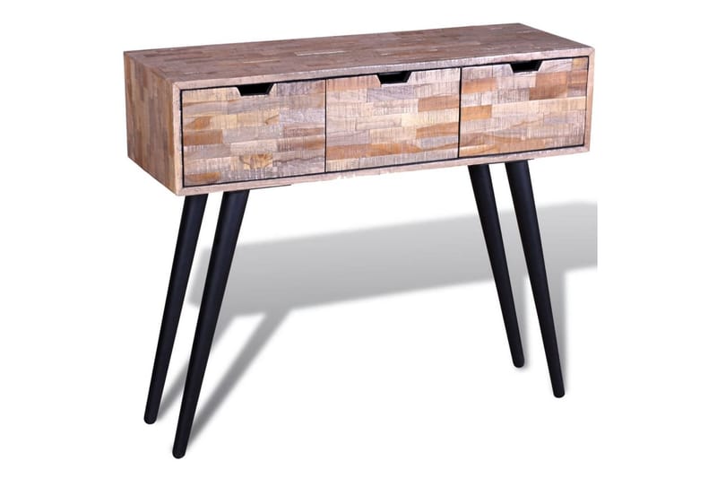 Konsollbord med 3 skuffer gjenvunnet tre teak - Resirkulert Teak/Svart - Møbler - Bord - Avlastningsbord - Konsollbord