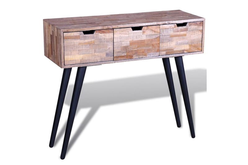 Konsollbord med 3 skuffer gjenvunnet tre teak - Resirkulert Teak/Svart - Møbler - Bord - Avlastningsbord - Konsollbord