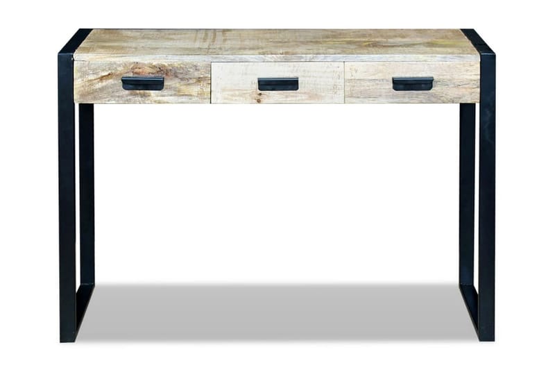 Konsollbord med 3 skuffer heltre mango 110x35x78 cm - Mangotre/Svart - Konsollbord - Gangbord