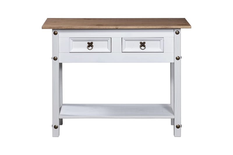 Konsollbord meksikansk Corona-stil furu hvit 90x34,5x73 cm - Møbler - Bord - Avlastningsbord - Konsollbord