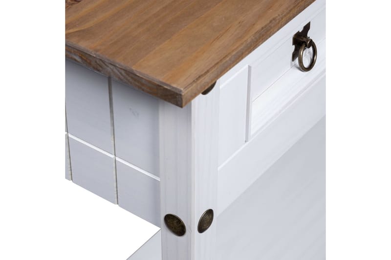 Konsollbord meksikansk Corona-stil furu hvit 90x34,5x73 cm - Møbler - Bord - Avlastningsbord - Konsollbord