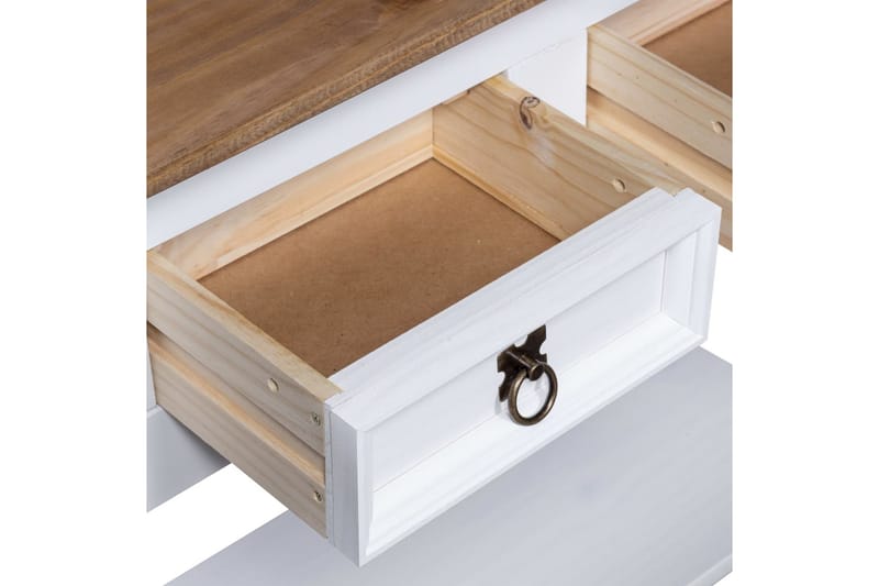 Konsollbord meksikansk Corona-stil furu hvit 90x34,5x73 cm - Møbler - Bord - Avlastningsbord - Konsollbord