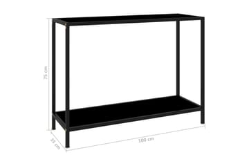 Konsollbord svart 100x35x75 cm herdet glass - Svart - Møbler - Bord - Avlastningsbord - Konsollbord