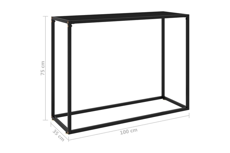 Konsollbord svart 100x35x75 cm herdet glass - Svart - Møbler - Bord - Avlastningsbord - Konsollbord