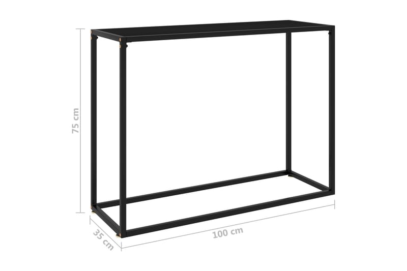 Konsollbord svart 100x35x75 cm herdet glass - Svart - Gangbord - Konsollbord