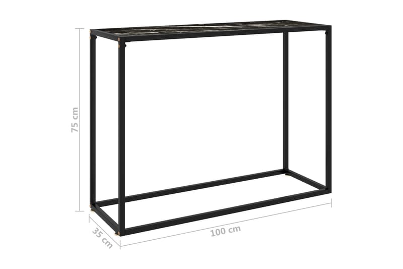 Konsollbord svart 100x35x75 cm herdet glass - Svart - Møbler - Bord - Avlastningsbord - Konsollbord