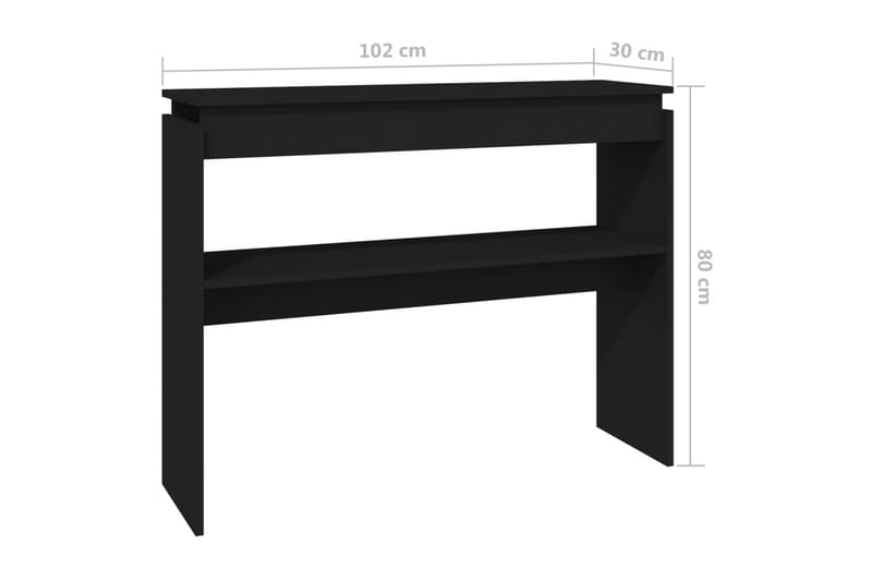 Konsollbord svart 102x30x80 cm sponplate - Svart - Møbler - Bord - Avlastningsbord - Konsollbord