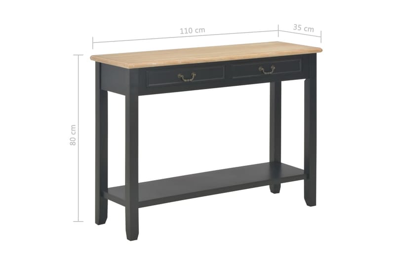 Konsollbord svart 110x35x80 cm tre - Møbler - Bord - Avlastningsbord - Konsollbord