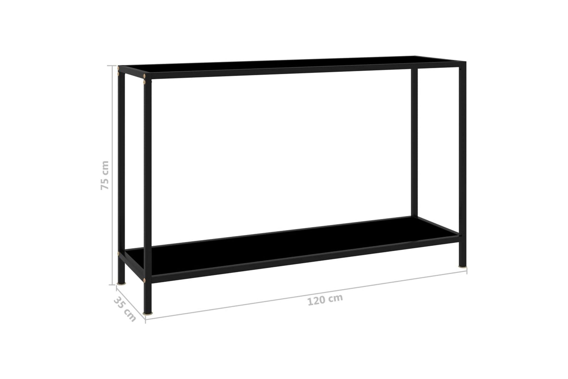 Konsollbord svart 120x35x75 cm herdet glass - Svart - Møbler - Bord - Avlastningsbord - Konsollbord