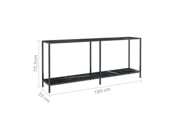 Konsollbord svart 180x35x75,5 cm herdet glass - Svart - Møbler - Bord - Avlastningsbord - Konsollbord