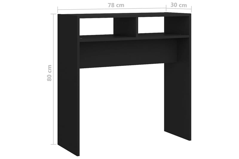 Konsollbord svart 78x30x80 cm sponplate - Svart - Møbler - Bord - Avlastningsbord - Konsollbord