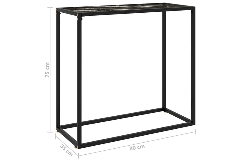 Konsollbord svart 80x35x75 cm herdet glass - Svart - Møbler - Bord - Avlastningsbord - Konsollbord